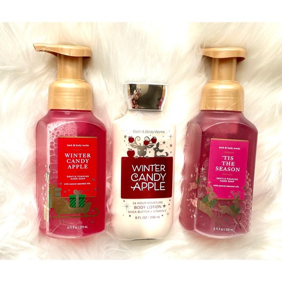 Bath & Body Works Other - Bath & Body Works Winter Candied Apple Lotion & Holiday Gentle Foaming Hand Soap